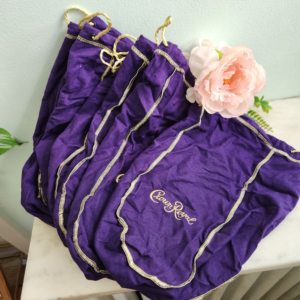 Crown Royal Drawstring Bags Lot Of 10 Large 12"‎ Purple Collector Sack